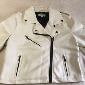 White faux leather jacket